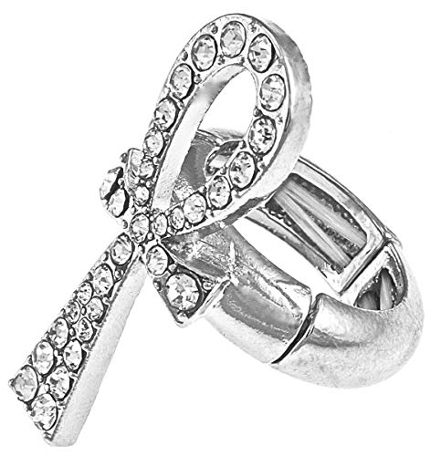 GWOOD Ankh Ring with Crystal Rhinestones and Stretch Band2