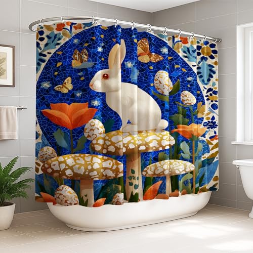 Rideau de douche extra large 274x183 cm en polyester bleu - 2