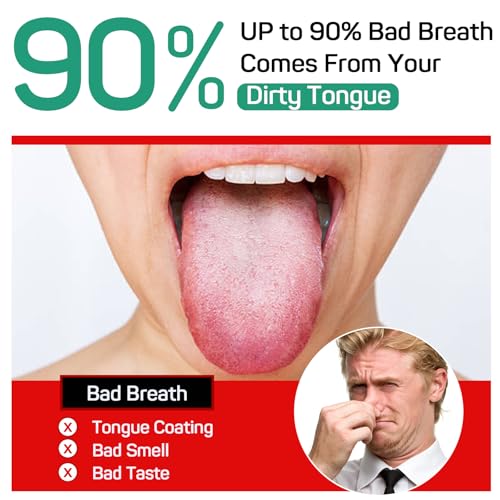 RONAVO Tongue Scraper (2 Pack), Cure Bad Breath, Stainless Steel Tongue Cleaners, Metal Tongue Scrapers Fresher Breath in Seconds - Image 3