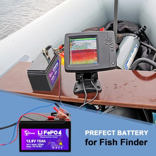 Image of 12V 15Ah Lithium Battery, Rechargeable LiFePO4 Battery with Built-in 30A BMS Board, 5000+ Deep Cycles, Higher Energy Density, for RVs, Van, Camping, Marine, Trolling Motor