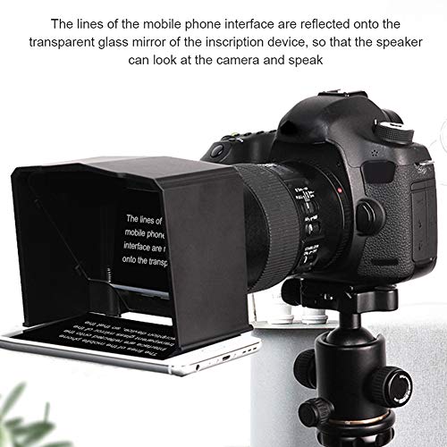 Portable Phone Teleprompter,Teleprompter Kit with Elite Remote Adapter Ring for Interview Speech TV