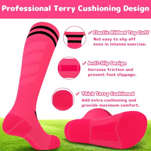 Image of Olreco Kids Soccer Socks Youth Baseball Socks Men Women Softball Sock for Girls Boys Football Sock Men Team Sports Accessory