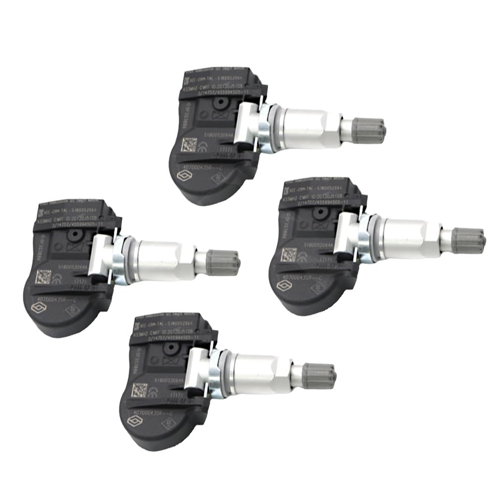 Baceyong 4 sensori di pressione pneumatici, 407000435R, compatibili with Fluence Gran Laguna Megane 433 MHz