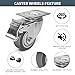 ZDNEY 3 Inch Caster Wheels - Set of 4 Heavy Duty Rubber Castors With Brake 1200Lbs, Silent Industrial Plate Casters for Cart Furniture Workbench (4 Brake#01)