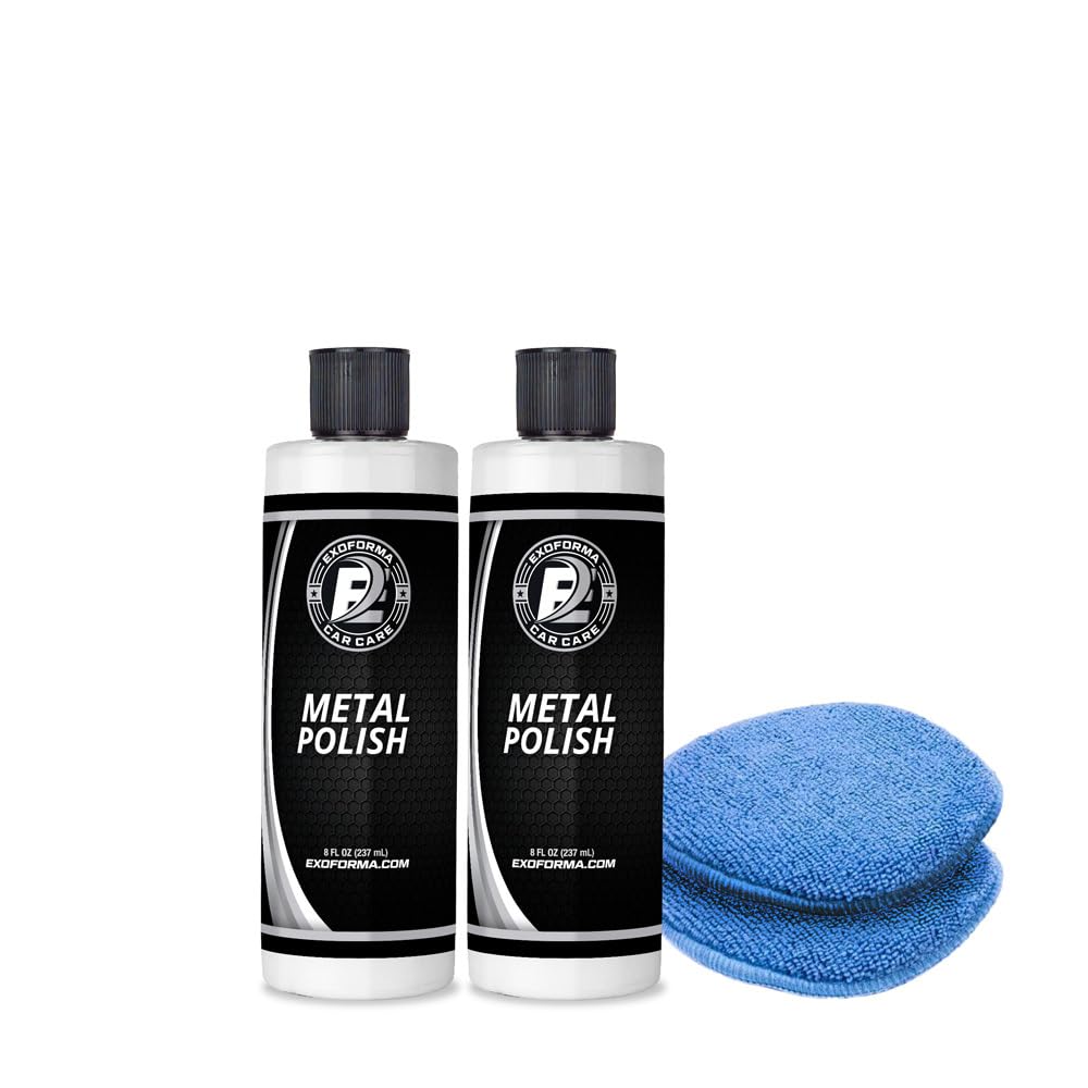 ExoFormaMetal Polish Cleaner Cream - Car Chrome Cleaner & Polish | Metal Polishing Compound That Restores Chrome, Revive The Shine, 16 Oz