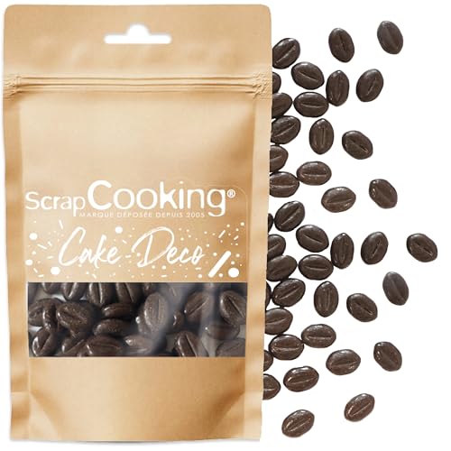 ScrapCooking - Grains de Café au Chocolat Noir 80 g - Décorations Alimentaires - Déco à Croquer pour Gâteaux, Bûches Pâtisseries, Café - Sprinkles -...