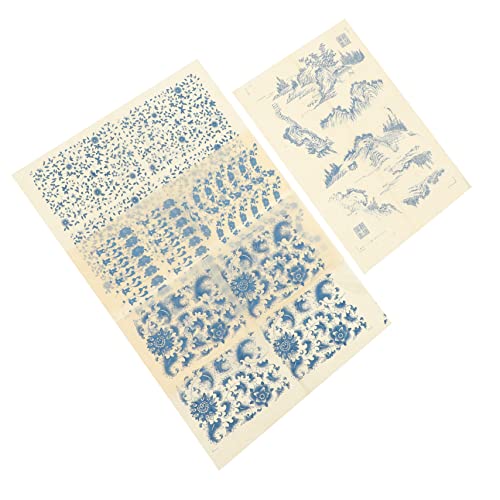 TOPPERFUN 4 Hojas Pegatinas de cerámica quemada transferencia de porcelana hojas de transferencia de arcilla decoración de cerámica Calcomanía cerámica papel de transferencia importante