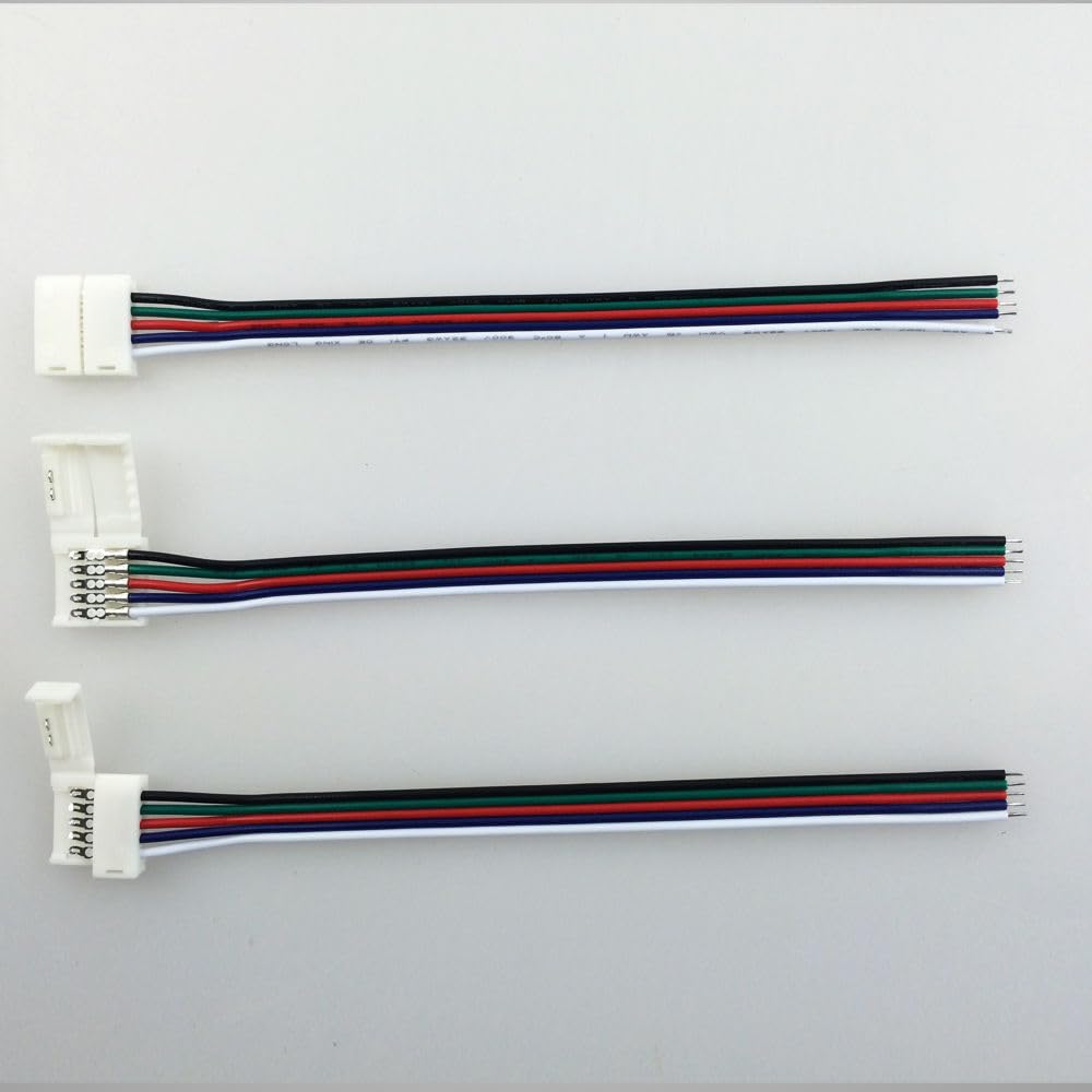 Wiring Connecting Terminals - 50x 5Pin Free Soldering Connector Wire Cable for 5050 RGBW LED Strip one Side Double Side 15cm Cable - (Color: Double Side)