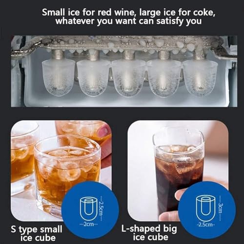 Fabricadora de hielo de acero inoxidable para encimera, mecanismo para bloques de hielo, compacta y con diseño transparente miniatura 3