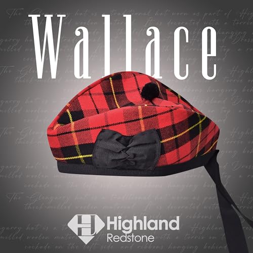 Image of Glengarry Cap-Traditional Scottish Hat, Acrylic Wool Tartan Glengarry hat, Kilts /Bagpipes Accessories