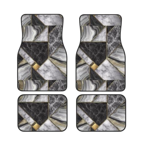 Alfombrillas para coche de neopreno negro y dorado en juego de 4 piezas antideslizantes