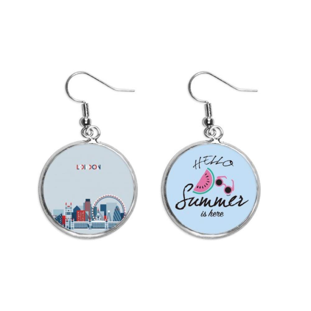 Pendientes de sandía azul estilo London Bridge para moda de lóbulo 5