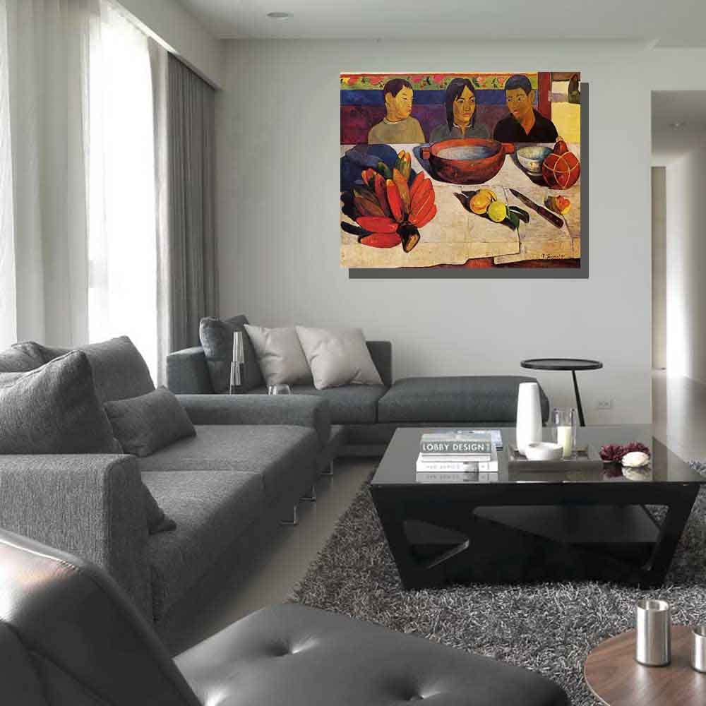 Gauguin il pasto design quadro stampa tela dipinto telaio arredo casa
