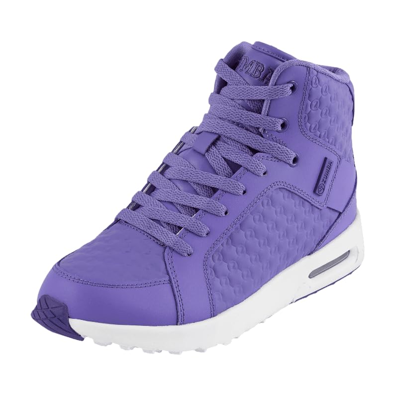 ZUMBA Women’s Air Boss High-Top Air Cushion Sneakers, 11, Purple