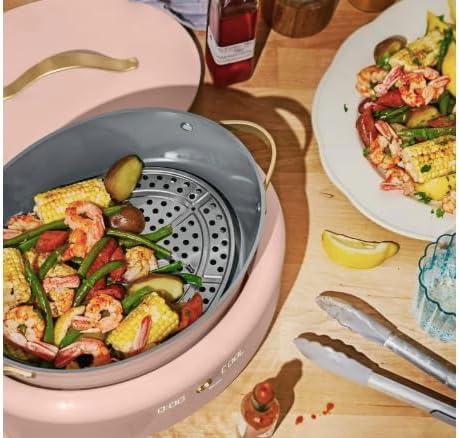 10-in-1 6Qt Electric Multi-Cooker– Slow Cooker, Rice Cooker, Steamer & More | Touch Control, Oven-Safe, Dishwasher-Safe | Rose Pink