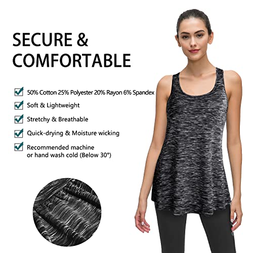 image for Cestyle Black Tank Tops for Women, Juniors Sleeveless Scoop Neck Pleat