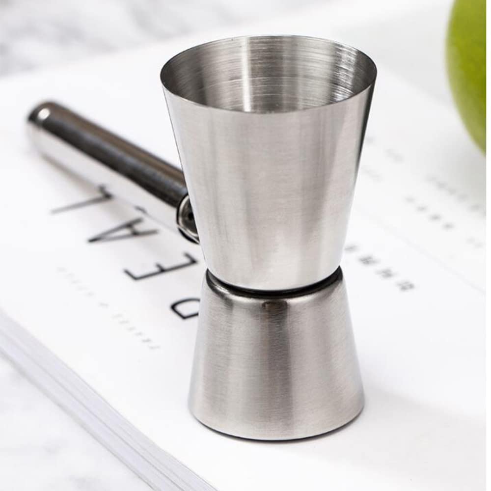 Tasse à mesurer en Acier Inoxydable Double tête Once Cup Bar Barman Outil de Mesure avec poignée Tasse à mesurer