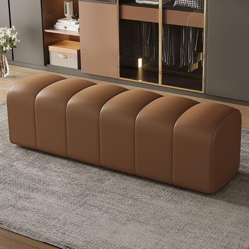 Rangement pour chaussures en banc de bout de lit marron et moderne