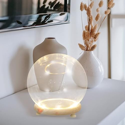 Miniatura 4 de Cristal transparente Cloche Globe Display Dome Bell Jar con base de madera terrario recuerdo globo con luz para plantas suculentas 10X10cm