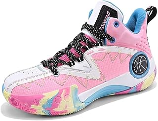 Zapatillas de Baloncesto for Hombre, Suela de Goma elástica Alta, Antideslizantes, for Deportes al Aire Libre, Bota de Baloncesto Transpirable