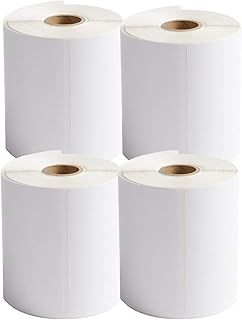 4 Rolls 1000 Labels Direct Thermal Labels Blank White 4" x 6"(101mm x 152mm) 250 Labels per Rolls of Thermal Labels Address Label Shipping Label Package Label for Thermal Printers