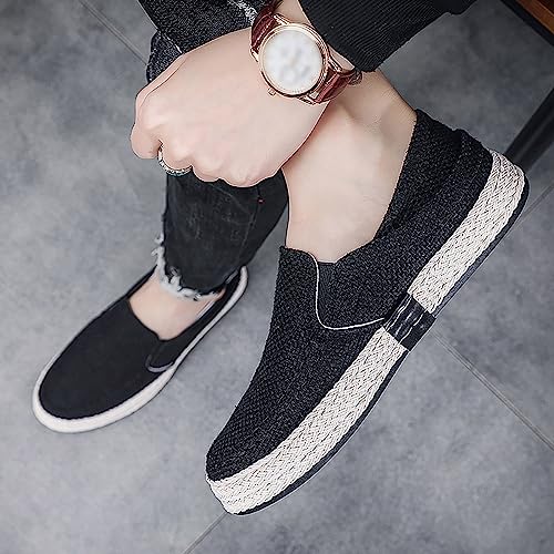 Men's Fashion Canvas Loafer Casual Cloth Shoes Canvas Slip-on Loafers Espadrille Walking Sneakers Moccasins Boat Shoes Lightweight Comfortable Walking Shoes2