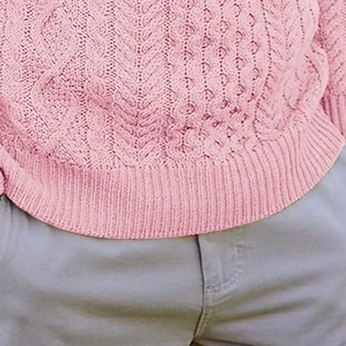 JEShifangjiusu Men'S Crewneck Knit Sweater Slim Fit Lightweight Casual Pullover Solid Twist Patterned Cable Knitted Pullover4