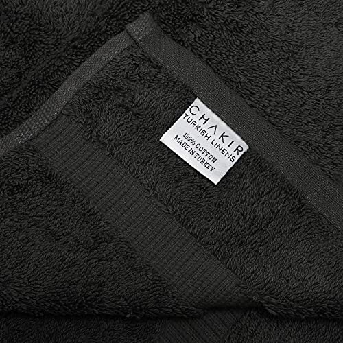 Chakir Turkish Linens 100% Cotton Premium Turkish Towels For Bathroom | 27'' X 54'' (4-Piece Bath Towels - Black) #TOP4