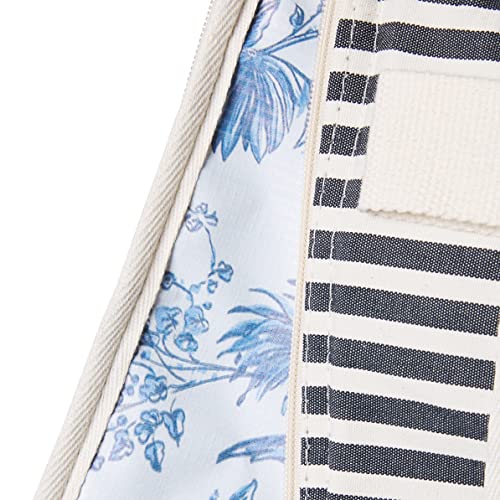 Business & Pleasure Co. Premium Cooler Bag - Cute Vintage Lunch Bag - Perfect For Beach Days & Picnics - Keeps Food Fresh & Drinks Cold - Insulated Leakproof Lining, 14L - Lauren's Navy Stripe #TOP7