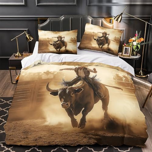 Housse de Couette Rodéo Western 3D Imprimé Microfile 220x240cm - 2