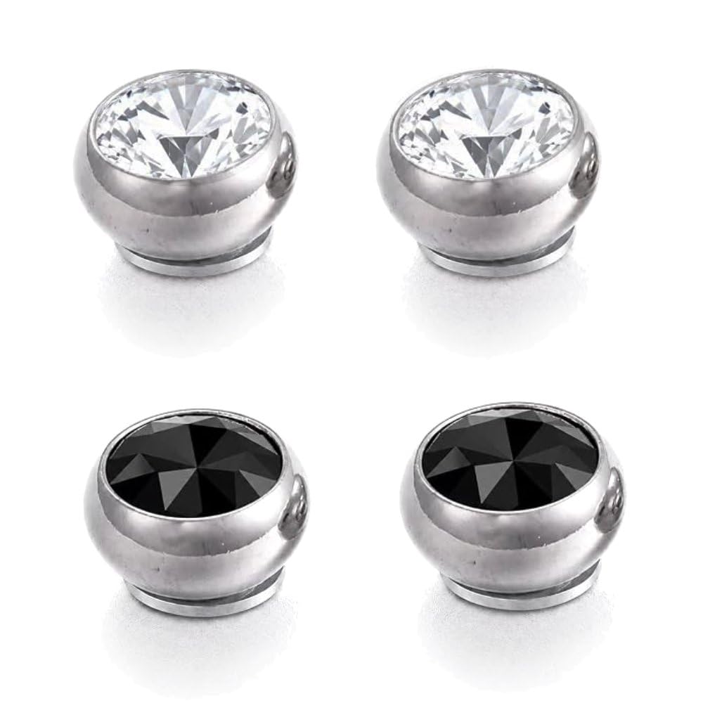 10mm Clip-On Magnetic No-Piercing Required Stud Earrings For Men And Women (ER3101) 2 Pairs-image-22