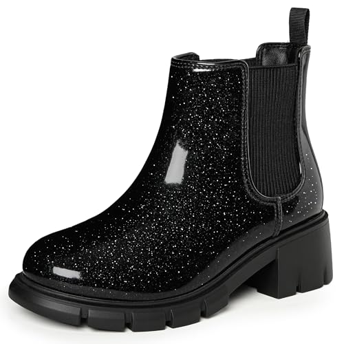 Image of Dufannie Girls Ankle Boots Kids Chelsea Booties Slip on Lug Sole Low Heel Fall Boot for Little Big Kid