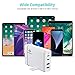 4-Port USB Charger, EGOWAY 90W Wall Charger, 60W & 18W Dual USB C and Dual USB A Ports 12W, Multi for MacBook, iPhone 15 14 13 Pro Max, Galaxy, Laptop Tablet iPad (White)