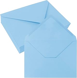 JAGERGREEN 50 Sobres B6 Azules, Sobres de Papel de 137 x 193 mm, 150 gsm, con Solapa Engomada Puntiaguda sin Ventana, para Invitaciones de Boda, Tarjetas de Felicitación, Baby Shower, Aniversario