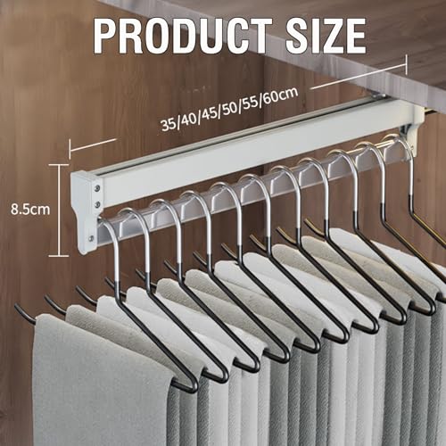 Porte-pantalons extractible extensible pour dressing de 35 à 60 cm - 3