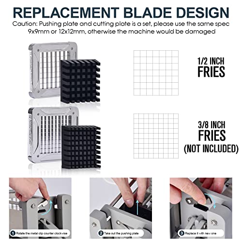 French Fry Cutter, Sopito Professional Potato Cutter Stainless Steel With 1/2-Inch Blade Great For Potatoes Carrots Cucumbers #TOP4