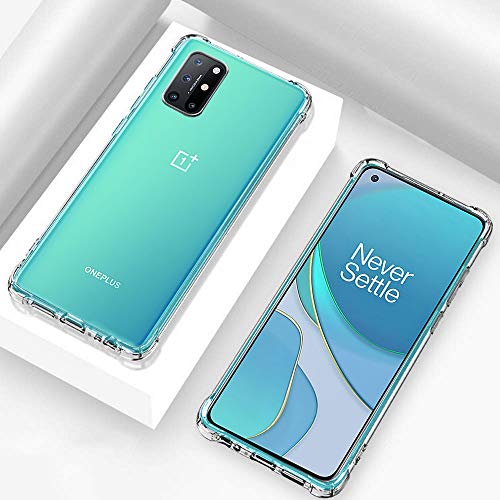 Image of TheGiftKart Crystal Clear Back Cover Case for OnePlus 8T | Raised Bumps for Camera & Screen Protection | Ultra Clear Soft Silicone Back Cover Case for OnePlus 8T (TPU, Transparent)