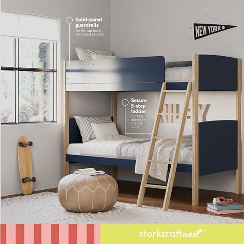 image for Storkcraft Next Delray Twin-Over-Twin Convertible Bunk Bed (Midnight B