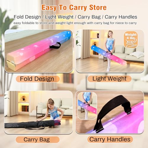 Image of Marfula 6 FT / 8 FT / 9 FT Folding Gymnastics Beam Foam Balance Floor Beam