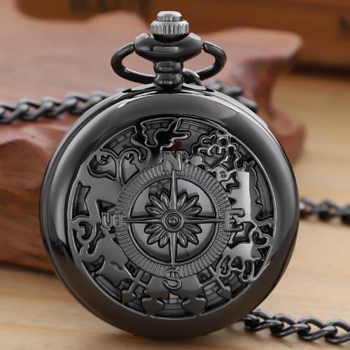 Image of Quartz Pocket Watch for Men, White Roman Digital Dial Pocket Watches for Men with Chain