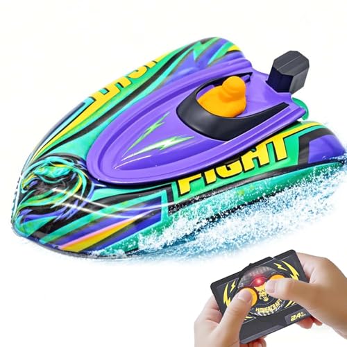 LAFALA Remote Control Boat for Kids with Inflatable Bumper Rechargeable Battery USB Charge rc Boat for Pool Kids 8-12 Years Birthday Gift Summer Water Toy Purple