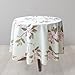 Wewoch Decorative Camellia Floral Print Polyester Round Tablecloth Waterproof Fabric Lace Table Cloth Table Cover for Dining Room and Party (70x70­-Inch Pale Mint Green)