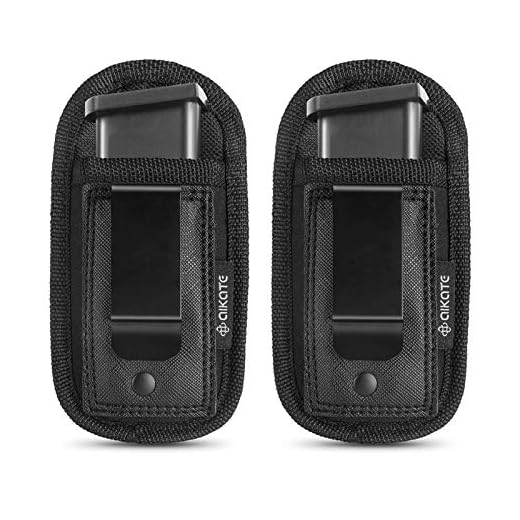 2 Pack Universal Magazine IWB Pouch Concealed Carry 9mm .40 .45 .380 .357, Mag Holster For S&W M&P Sig Sauer Ruger Glock, Fits Any 7 10 15 Round Clips All Pistols, Handgun Ammo Gun Ammunition Holsters