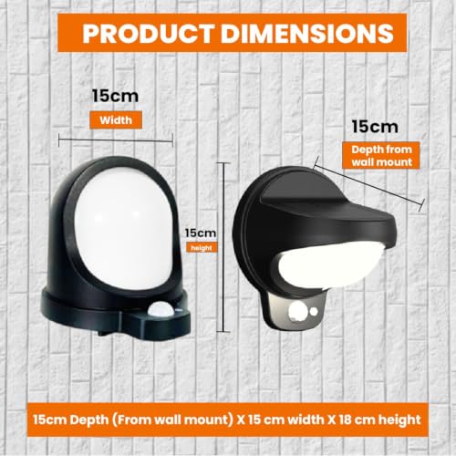 Image of XERGY Solar Powered Outdoor Security Wall Light - Motion Sensor | Waterproof | Auto On /Off | Warm White - for Gate, Balcony, Terrace, Backyard