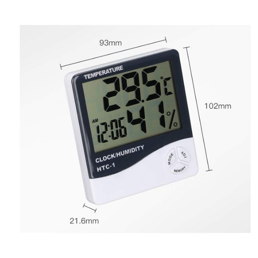 Termometro igrometro digitale temperatura umidità metro interno igrometro termometro con orologio calendario sveglia retroilluminazione