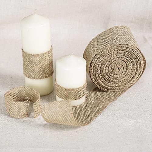 Miniatura 4 de TOPINCN Camino de mesa de arpillera, rollo de arpillera de yute y arpillera para manualidades, rollos de tela con bordes cosidos para decoración de