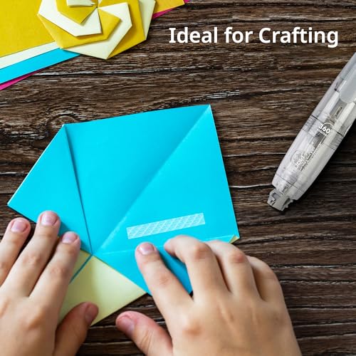 Image of Double-Sided Glue Tape Roller | Retractable Mechanism & 360 Rotating Head Design | Ideal for Scrapbooking, Craft, School, Office & DIY (Body Color May Vary)