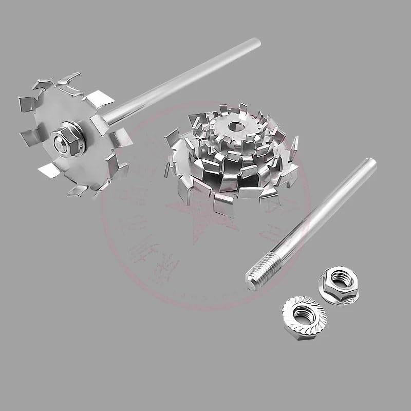 Pinewell Lab 304 Stainless Steel stir bar Saw Tooth Type Stirrer Dispersion Disk,Round Plate dispersing Propeller Stirring Blade Blender(Stir Plate(OD 120mm))