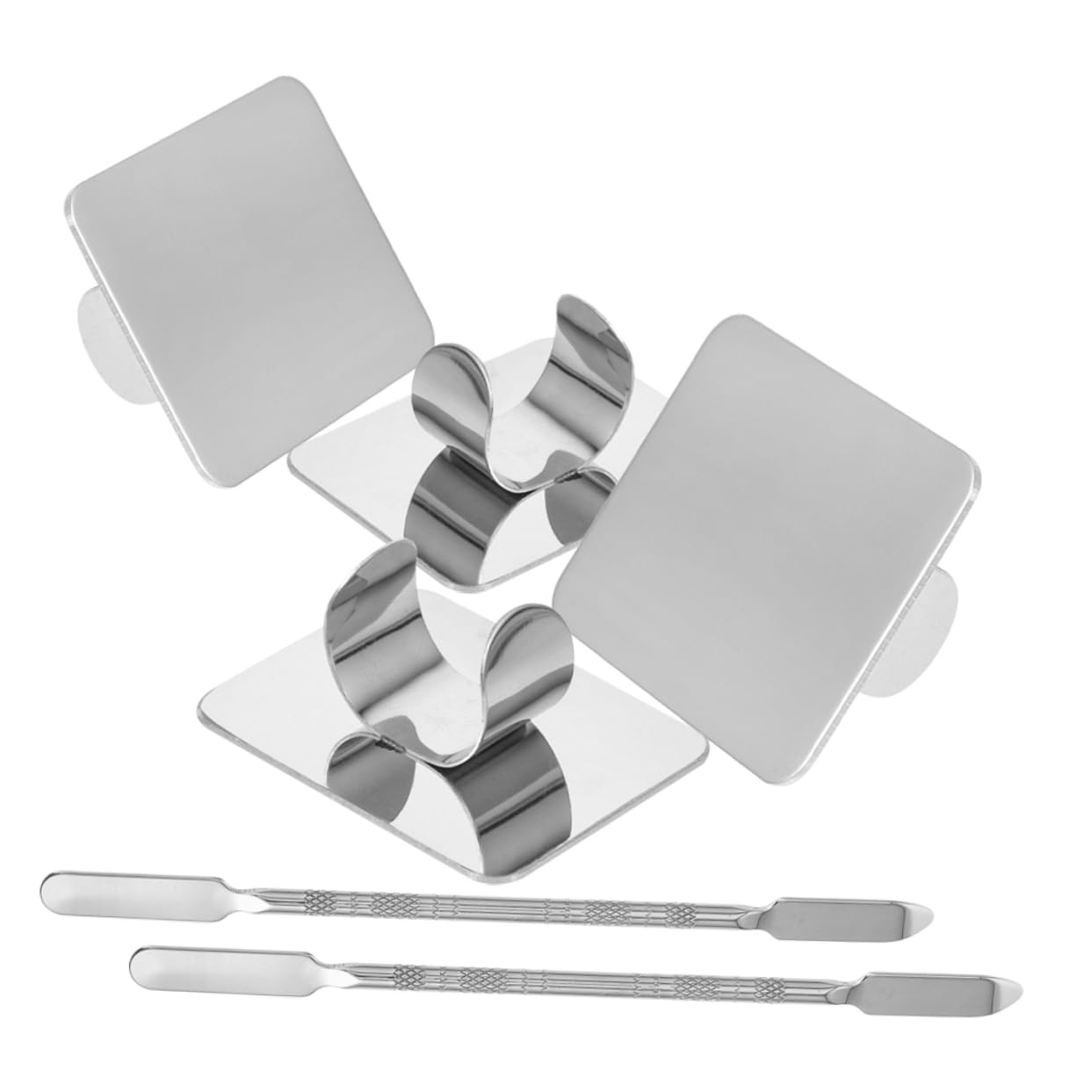 VANZACK 4juegos De Mezcla De Maquillaje De Acero Inoxidable Para Artistas De Uñas De Espátula Para Mezclar Cosméticos y Pintura Para Salones y Uso Personal