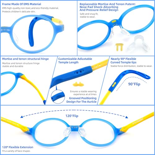 Image of EYEBUDDY Blue Light Glasses for Kids Boys Girls,Computer Gaming Bluelight Glasses,Fake Glasses for Ages 2-12